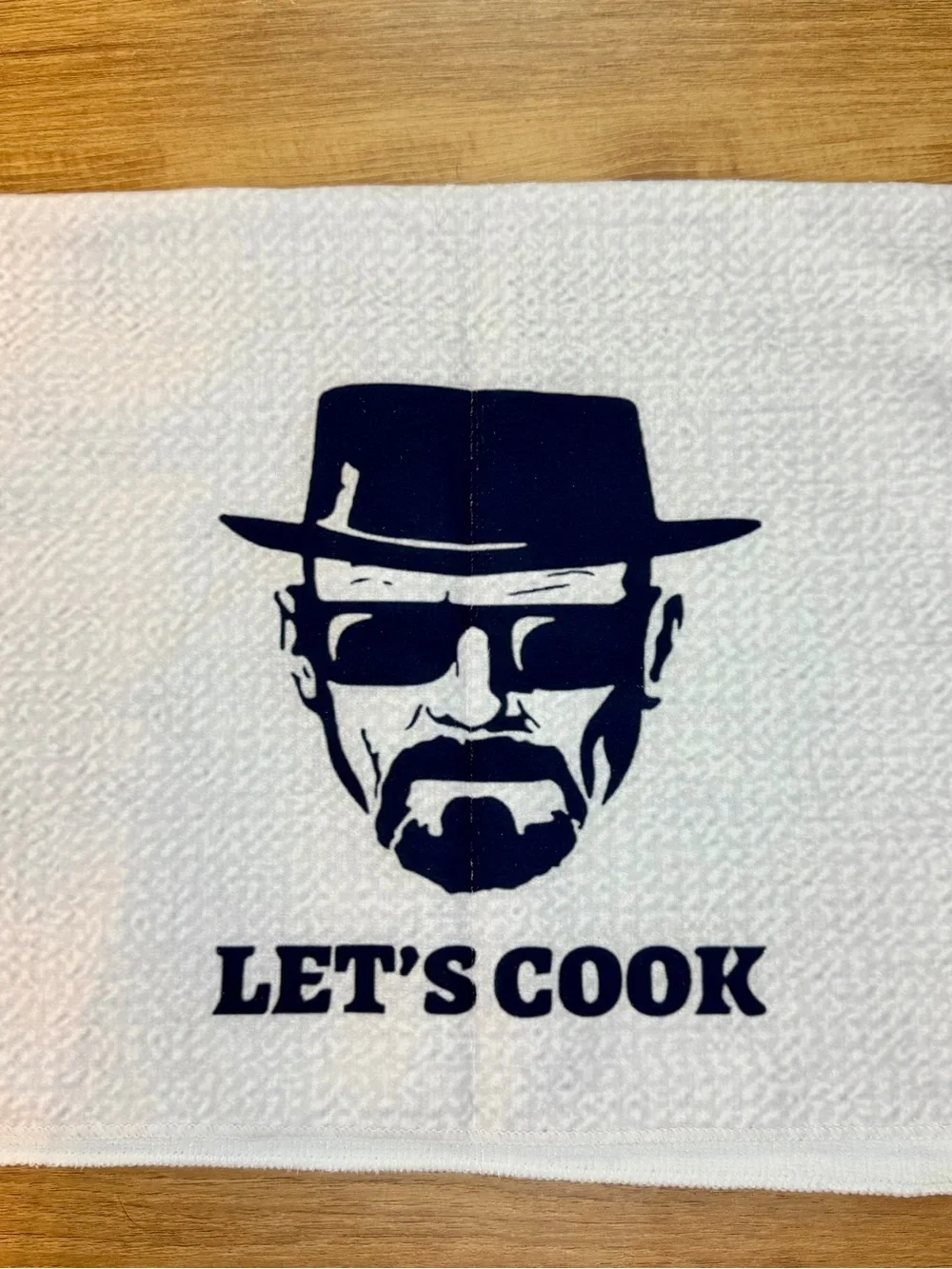 Heisenberg Breaking Bad White Lets Cook Dish Towel 17 X 25 in